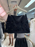 Yipinpay Style High Waisted Slim A-line Sequin Floral Skirt Faldas Mujer Moda 2023 Knitted Y2k Casual Short Skirts Sexy Spring