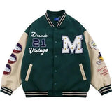 Yipinpay Retro Bear Embroidered Jackets Coats Men's 2023 New Y2K Street Hip Hop Trend Baseball Uniform Couple Casual Wild Jacket