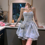 yipinpay Women's Dress Sexy Fashion Short Skirt Puffy Party Dress Off The Shoulder Backless Prom Dresses for Women Princess Dress