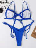 Yipinpay Summer Women Bikini Set Sexy Leopard Split 2 Piece Swimwear Woman Swimsuit with Lace High Waist Thong Bikini Beach Outfits