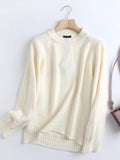 Yipinpay 2024 Women High Quality Woolen Knit Sweater Long Sleeve O Neck Female Jumper Loose Pullovers