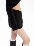 Yipinpay Vintage Preppy Micro Skirt Women Y2K Skort Side Slit Sexy Irregular Patchwork Low Rise Slim Mini Skirt Egirl Streetwear