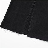 Yipinpay Black Denim Skirt Woman Slit Jean Long Skirts For Women Fashion 2023 High Waist Summer Midi Skirt Y2k Streetwear Skirts