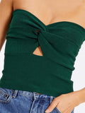 Yipinpay Knit Tube Tops Women White Strapless Corset Tops Summer Basic Backless Off Shoulder Crop Top Bustier Casual Streetwear