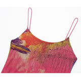 Yipinpay Printed Slip Dress Woman Mesh Long Dress Women Tulle Backless Midi Summer Dresses For Women 2023 Beach Sexy Party Dress