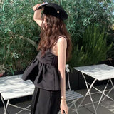 Yipinpay Camis Vintage Blouse Blusas Crop Tops Camisa Temperament Black Cake Doll Shirt Ruffled Women's 2023 Spring New Y2k French