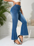 Yipinpay New Women High Waist Boot Cut Jeans Fashion Slim Denim Flared Pants Street Casual Trousers S-3XL Drop Shipping