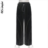 yipinpay Pants Wide Leg Trousers Women Sweatpants Jogging Y2k Streetwear Women Fashion Clothing Solid Cargo Pants High Waist Pants