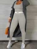 Yipinpay Summer Sleeveless Fitness Jumpsuit Women Rompers Rib Knitted O-Neck Letter Sexy Jumpsuits Femme Casual Sporty Overalls