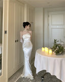 Yipinpay Temperament Dresses Women French Style Chic Sleeveless Slim Belt Sexy Mermaid Dress Vintage Backless Party Ladies