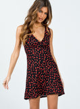 Yipinpay Women Floral Dress Sleeveless Off Shoulder V Neck Slimming Casual Club Party Vintage Short Dress Street Style S M L