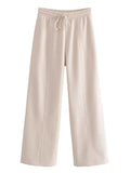 Yipinpay Autumn 2 Piece-Set Tracksuit Trousers Outfits Female Slim High Waist Drawstring Fashion Clothes Loose Women's Pants Sets