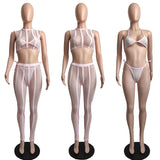 Yipinpay Piece Bikinis Bathing Suit Women Rhinestone Swimwear Mesh Cover Up + Bra + Panties + Fishnet Beach Outfits