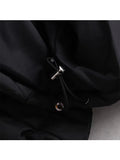 Yipinpay New Autumn Women Oversize Quilted Flight Jacket Vintage Black Long Sleeve Female Zipper Outerwear Loose Coat
