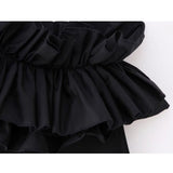Yipinpay Ruffle Black Mini Dress Woman Asymmetric Bodycon Dress Women Sleeveless Summer Short Dresses Off Shoulder Party Dresses
