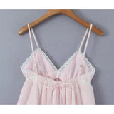 Yipinpay 2024 Women Sweet Lace Spliced Pink Sling Mini Dress Sexy Sleeveless V Neck Female Holiday Summer Dresses Party Robe
