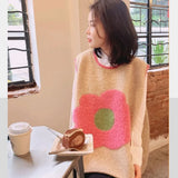 Yipinpay New Knitted Vest Women's Autumn Loose Small Fresh Flower Vest