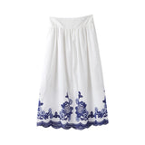 Yipinpay Flower Embroidered Shirts For Women 2024 Summer Loose Batwing Sleeve Blouse Female Holiday Street Lady Chic Beach Tops