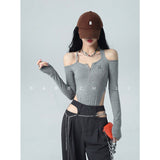 yipinpay Suit Pants High Waist Summer Grey Vintage Wide Leg Trouser Straight Street Baggy Hollow Out Design Office Ladies Pants