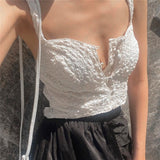 yipinpay White Crop Top Women Camisole 2023 Summer Vest Fashion Club Party Outfits Button Up Tank Tops Streetwear Sleeveless Corset