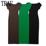 Yipinpay 2023 Black Long Dress Women Summer Bodycon Dress Women Short Sleeve Elegant Party Dresses Midi Evening Dresses For Prom