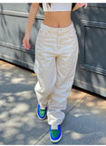 Yipinpay New Y2K Women's Jeans Fashion Loose Denim Wide Leg Pants Street Casual Female Trousers Blue/Off White S-XL Drop Shipping