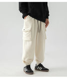 Yipinpay Men's Fleece Pants 2023 New Large Pocket Design Trousers Women Warm Thick Casual Cargo Pants Fashion Joggers Sweatpants