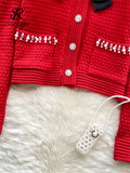 Yipinpay 2024 Fashion Pearl Warm Sweater Winter Office Lady Elastic Thick Loose Blouse Ladies Beading Autumn Sweet Pullovers