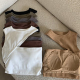 Yipinpay Women Tanks Crop Tops with Solid Color, Sexy Skinny Version Irregular Casual Style Summer Clothing Club Wear
