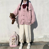 Yipinpay New Women Pants Japanese Style Corduroy Loose Casual Student Straight Bloomers Pink Sweet Cute Female Trousers