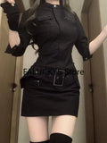 Yipinpay Autumn Elegant Vintage Dress Office Lady Causal Outwear Mini Dress Women Evening Party Slim Dress Korean Fashion Chic