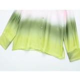 Yipinpay Tie Dye Shirts And Blouses For Women Fashion 2023 Button Up Shirt Women Summer Long Sleeve Top Female Loose Blouses