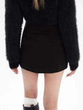 Yipinpay Vintage Preppy Micro Skirt Women Y2K Skort Side Slit Sexy Irregular Patchwork Low Rise Slim Mini Skirt Egirl Streetwear