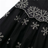 Yipinpay Embroidery Slip Dress Woman Black Backless Long Dress Women Sleeveless Beach Summer Dresses For Women Sexy Midi Dresses