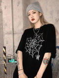 Yipinpay Kpop Hot Drill T-shirt Men Women Loose Trend Brand Heart Print Gothic Letters Bling Summer Short-sleeved Harajuku Shirt