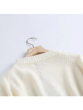 Yipinpay 2024 Women High Quality Woolen Knit Sweater Long Sleeve O Neck Female Jumper Loose Pullovers