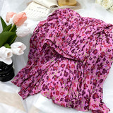 Yipinpay Korean Fashion Midi Skirt Women Vintage Floral Print High Waist Pleated Skirts 2023 Spring Summer Chic A-line Faldas