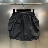 Yipinpay Summer Women Skirts American Spicy Girls Drawstring Cargo Half Skirt High Waist Versatile Causal Slim Short Skirt for Women