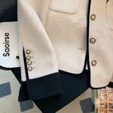 Yipinpay Woolen Coat Autumn Temperament Small Fragrant Blends Bomber Jackets Quilted Cotton Winter Clothes Women Jaqueta Feminina