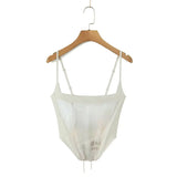 Yipinpay Sexy Women Cross Lacing Up Drawstring Backless Tie Dye Crop Top Sleeveless Female Summer Slim Camis