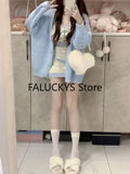 Yipinpay Sweet 3 Piece Set Women Evening Party Y2k Cardigan + Office Lady Casual Mini Skirt + Slim Vest Korean Fashion Chic