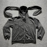 Yipinpay Hoodies Rabbit Ear Hooded Coat Women Top Autumn/Winter New Retro Spicy Girl Mid Length Oversized Sweatshirt Women Clothing