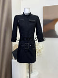 Yipinpay Autumn Elegant Vintage Dress Office Lady Causal Outwear Mini Dress Women Evening Party Slim Dress Korean Fashion Chic