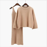 Yipinpay Sweater Set Women's Fashion Two-piece Skirt 2024 Spring And Autumn Solid Color Student Pullover