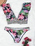 Yipinpay Up Women Swimsuit 2023 High Waisted Bikinis Sexy Bikini Set Ruffle Swimwear For Women Bathing Suit Beachwear Swimming Suits