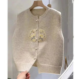 Yipinpay Style Top Vest Early Spring 2024 New Women's Clothing Retro Embroidery Sleeveless Camisole Knitted Vest