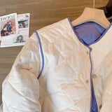 Yipinpay Quilted Coats Spring Autumn Chaqueta Mujer Puffer Jacket Jaqueta Feminina Contrast Argyle Women's Parkas Bomber Plaid