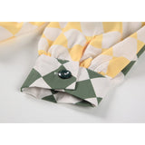 yipinpay Women&#39;s Blouse Checkerboard Printing Chic Design Long Sleeves Casual Tops Fashion Vintage Doll Collar Button Baggy Shirts