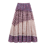 Yipinpay Hot Girl Suit Women's Winter Neck Halter Top Plaid Patchwork Irregular Skirt Belt Three-piece Set Fashion Female Clothes