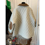 Yipinpay Loose Cotton Jacket Diamond Argyle Winter Clothes Women Thick Black Parkas Patchwork Shirts Zip Coat Down Top 2023